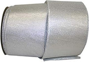 Reliant Ribbon 9610M-070-10J Lame Commercial Heavy Wired Edge Ribbon, 4 Inch X 25 Yards, Silver