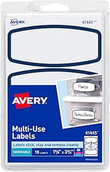 Avery Removable Multi-Use Labels, Blue Border, 3.75 x 1.625 Inches, Pack of 15 (41445)