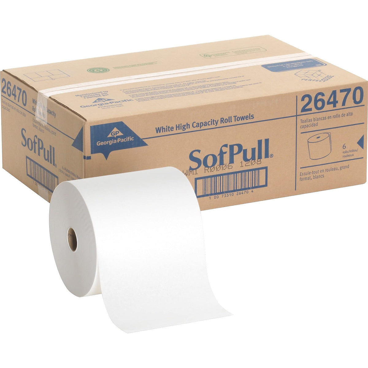 SofPull High-Capacity Paper Towel Roll by GP PRO () by Georgia-Pacific – 6 Count (Pack of 1), Paper, White, Pack of 6, Model 26470