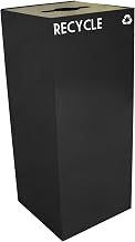 Witt Industries 36GC04-CB GeoCube Recycling Receptacle with Combination Slot/Round Opening, Steel, 36 gal, Charcoal