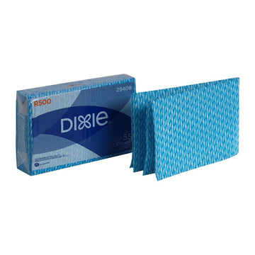 Dixie R500 Disposable Foodservice Towel by GP PRO (Georgia-Pacific) – White & Blue, 29408, 6 Poly Packages of 55