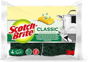 Scotch-Brite Classic Natural Fibre Cleaning Sponge, 4 per Pack - All Purpose Sponge for Kitchen and Household, Also Suitable for Non-Stick Cookware and Glass