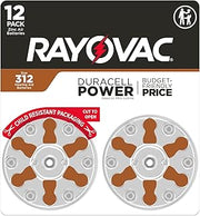 Rayovac Size 312 Hearing Aid Batteries, Hearing Aid Batteries Size 312, 12 Count