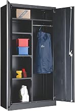 Global Industrial Combination Storage Cabinet with Locking Recessed Handle,