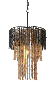 Bizu Ceiling Lamp Black & Beige by Zuo – Medium, Metal, Black & Beige, Model 56175