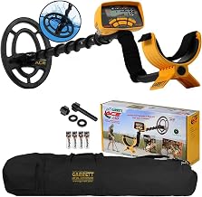 Garrett Metal Detectors Garrett ACE 250 Metal Detector Bundle – Electronic Pinpointing, 5 Search Modes, Accept/Reject Discrimination, Depth Indicator, Includes Carry Bag