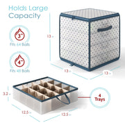 Hearth & Harbor Ornament Storage Box, Holds 64 Ornaments, Clear