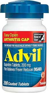 Advil (200 Count) Easy Open Arthritis Cap Pain Reliever/Fever Reducer Coated Tablet, 200mg Ibuprofen, Temporary Pain Relief