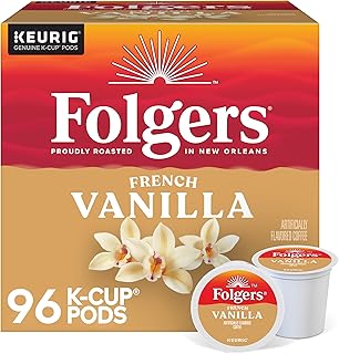 Folgers Vanilla Biscotti Flavored Coffee, 96 Keurig K-Cup Pods
