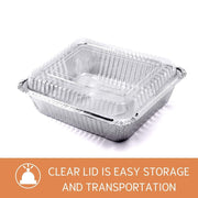 Findful Square Foil Pans with Lids, 8x8 Inch, 35 Count