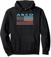 Vintage Sunset American Flag Abco, Arkansas Pullover Hoodie