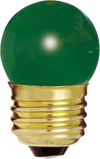 Satco S3609 7.5 Watt S11 Incandescent 120 Volt Medium Base Light Bulb, Ceramic Green