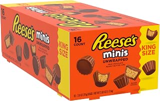 Reese's Chocolate Peanut Butter Candy, Minis, King Size (Pack of 16)