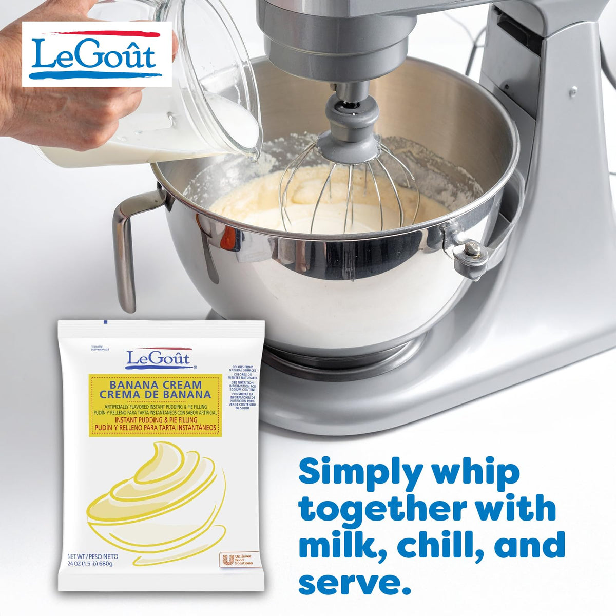 LeGoût Banana Cream Instant Pudding & Pie Filling Pouches by LeGout – 24 Ounce (Pack of 12), Pack of 12, Model 76950