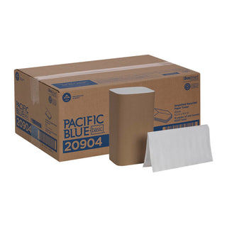 Pacific Blue Basic S-Fold Recycled Paper Towels (Previously Branded Envision) by GP PRO (Georgia-Pacific) – 250 Count (Pack of 16), Paper, White, Pack of 16, Model 20904
