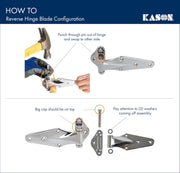 1070 Narrow Flange Hinge by Kason – 7/8", Stainless Steel, Silver, Model 11070000032