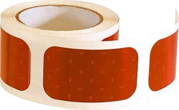 Buyers Products 5623521 Amber Stick-On DOT Reflectors, Rectangular, 3-1/2 Inch, 500 Stickers Per Roll, DOT Reflectors for Vehicles and Safety Equipment