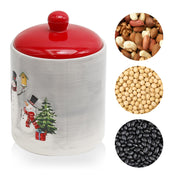 Aynaxcol Gnome Christmas Cookie Jar, Ceramic Storage Container, Multicolor