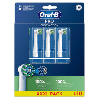 Pro Cross Action Replacement Heads by Oral-B – 1 Count (Pack of 10), Nylon, White, Pack of 10, Model 8006540986943
