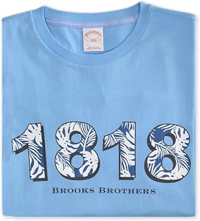 Brooks Brothers Men's Classic Fit All Cotton 1818 Tropical Print Graphic Tee T-Shirt,