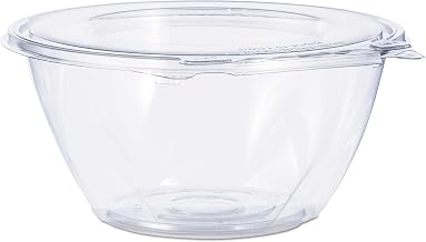 Dart 32 oz SafeSeal Tamper-Evident Clear PET Plastic Bowl with Hinged Flat Lid, CTR32BF (150 Count)