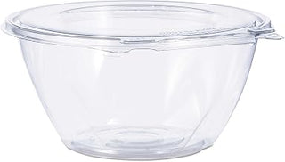 Dart 32 oz SafeSeal Tamper-Evident Clear PET Plastic Bowl with Hinged Flat Lid, CTR32BF (150 Count)
