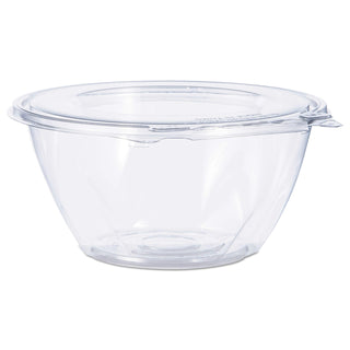 32 oz SafeSeal Tamper-Evident Clear PET Plastic Bowl with Hinged Flat Lid by DART – 32 oz. Bowl with Hinged Flat Lid, 32.0 fluid_ounces, Polyethylene Terephthalate (PET), Clear