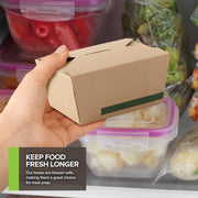 Set of 50 30 oz Food Take Out Containers Disposable Small Microwaveable Paper To Go Boxes Grease Resistant Kraft Cardboard Lunch Box Takeout by Stock Your Home – Model 2910
