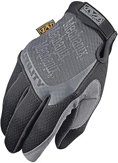 Mechanix Wear H15-05-012 Utility Full Finger Synthetic Leather and Spandex Mechanics Gloves with Hook and Loop Cuff, XX-Large, Black