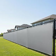 FenceScreen 200 Series Privacy Screen Cover, 10 Colors (Steel Gray) | Plus Custom Knitted Polyethylene and Any Size | Heavy Duty | UV & Weather Resistant | Easy Install