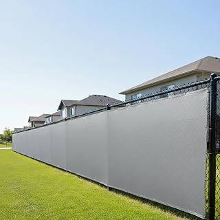 FenceScreen 200 Series Privacy Screen Cover, 10 Colors (Steel Gray) | Plus Custom Knitted Polyethylene and Any Size | Heavy Duty | UV & Weather Resistant | Easy Install