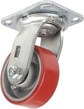 4" Polyurethane Wheel, Heavy Duty Swivel Plate Caster, 600 Lb. Capacity