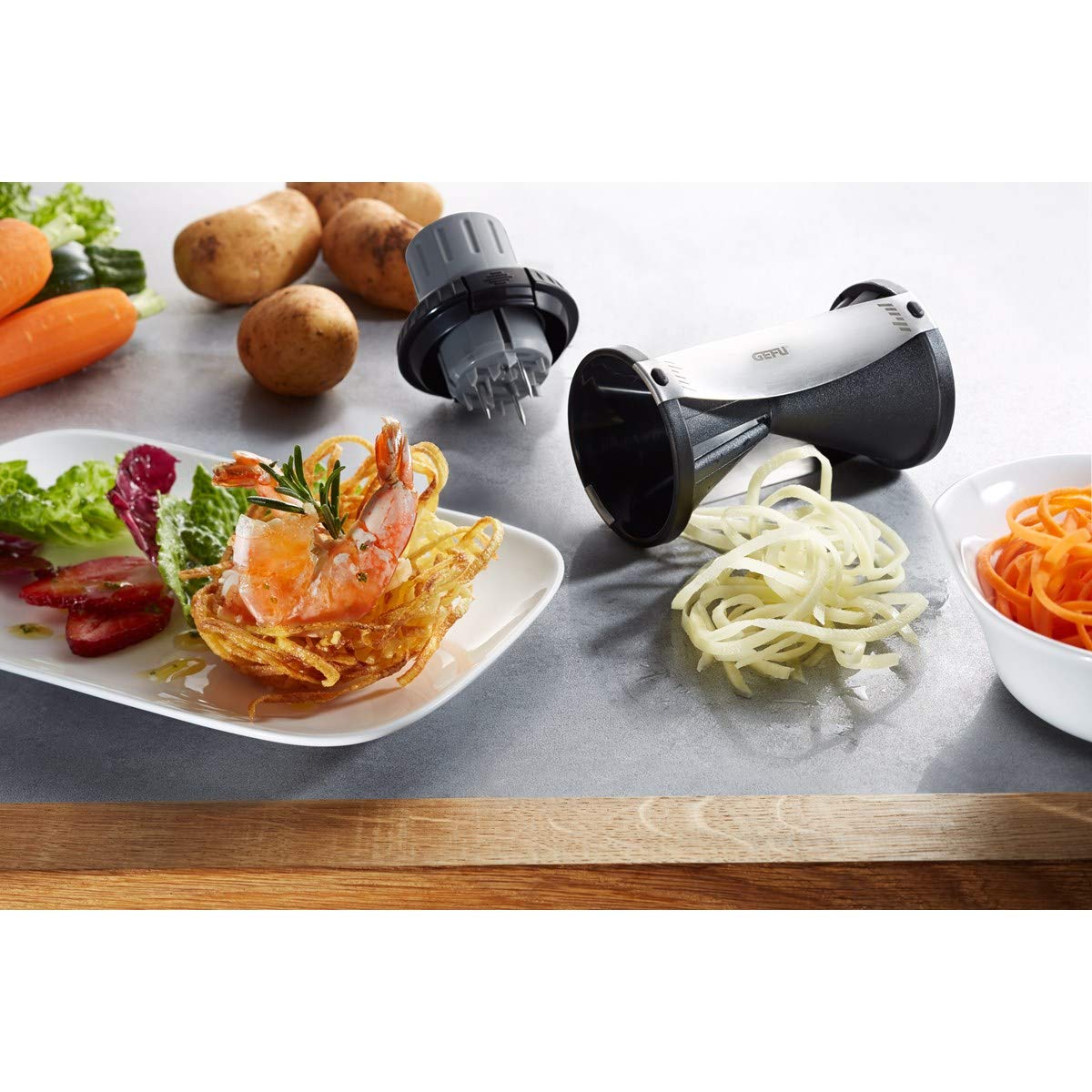 Spirelli 2. by GEFU – 20 x 10 x 10 cm, 0 liters, Stainless Steel, Black/Silver, Model GF24-13780