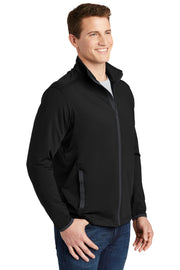 Unisex Sport-Wick Stretch Contrast Full Zip Jacket by SPORT-TEK – Medium, 100 % Polyester,Spandex, Black/ Charcoal Grey, Model ST853