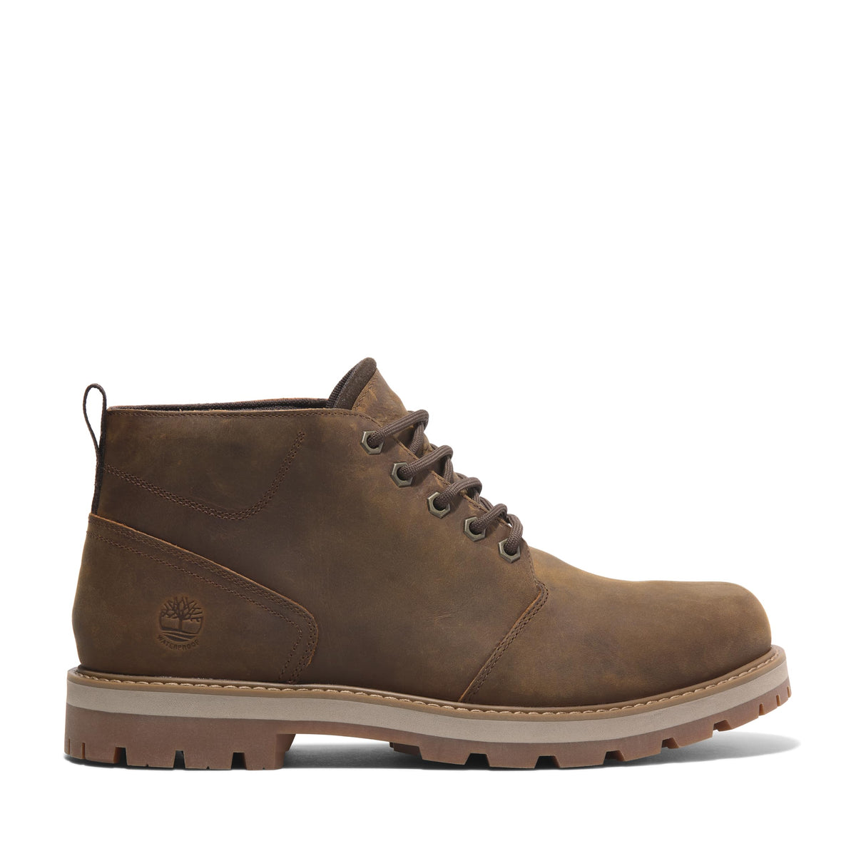 Men's Britton Road Mid Lace Up Waterproof Chukka Boot by Timberland – 10, Leather, Rust Full Grain, Model TB0A69TW