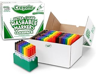 Crayola Ultra Clean Washable Markers, School Supplies Classpack, Broad Line, 8 Colors, Pack of 192