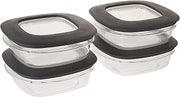 Rubbermaid Premier Food Storage Container, 3 Cup, Grey (4 Pack)