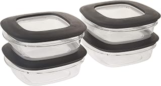 Rubbermaid Premier Food Storage Container, 3 Cup, Grey (4 Pack)