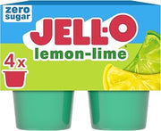 Jell-O Gelatin Snack Cups, 4 ct, Lemon-Lime, Zero Sugar