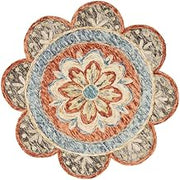 Furnifact Orange Indoor Round Area Rug with Classic Design, Soft Spot Clean Material, 6 Feet Diameter, Durable and Stylish Home Decor