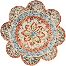 Furnifact Orange Indoor Round Area Rug with Classic Design, Soft Spot Clean Material, 6 Feet Diameter, Durable and Stylish Home Decor