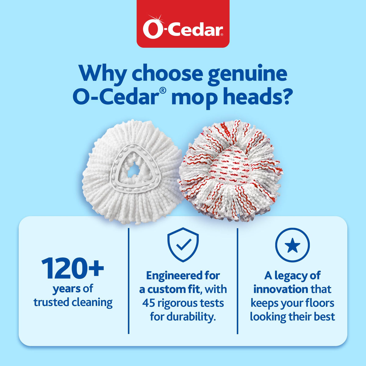 O-Cedar White / Deep Clean Refill / 1-Pack - Deep Clean Replacement Mop Heads