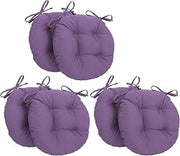 Blazing Needles 16-inch Round Tufted Twill Chair Cushion, Grape, 16 x 16, 6 Count