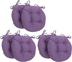 Blazing Needles 16-inch Round Tufted Twill Chair Cushion, Grape, 16 x 16, 6 Count