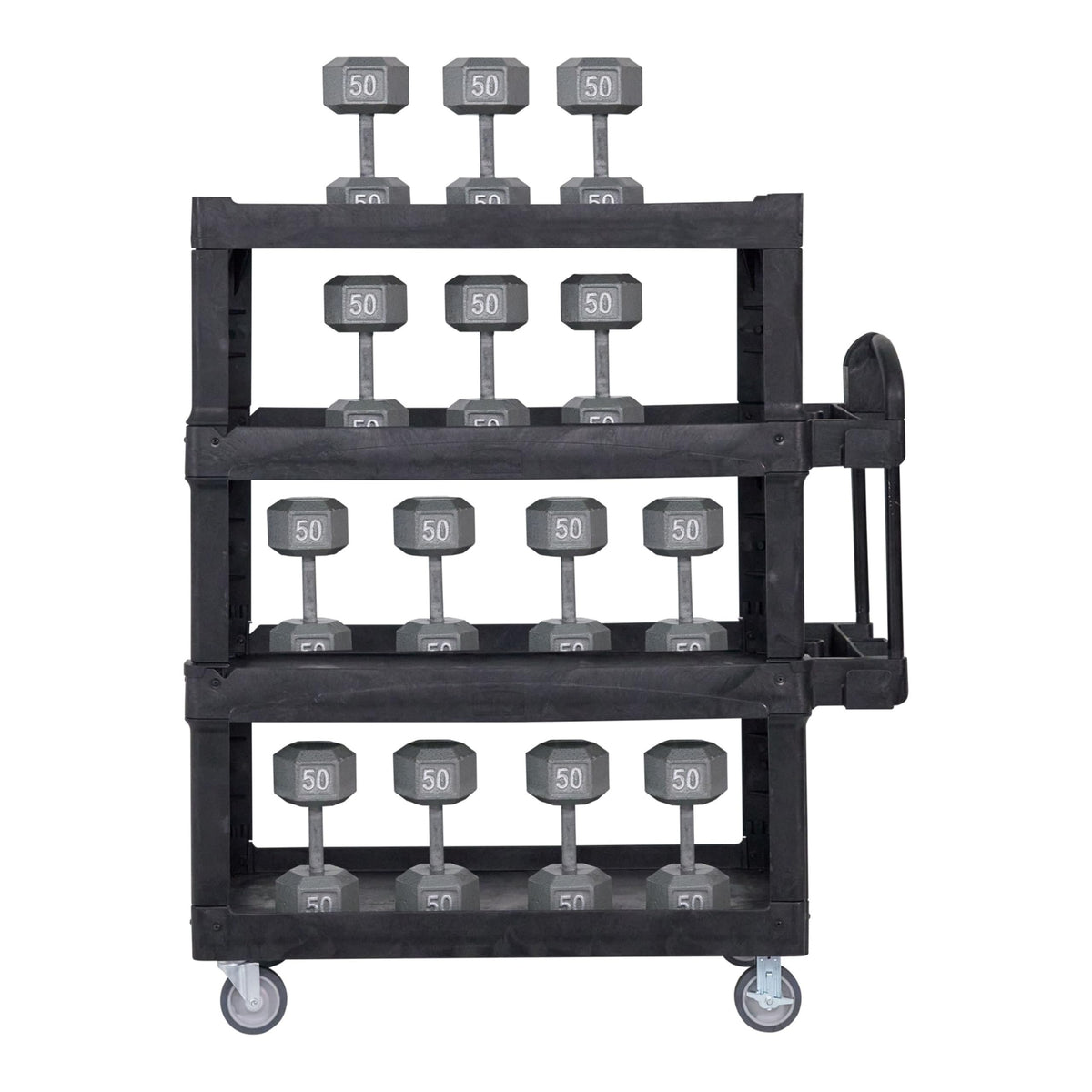 Rubbermaid Commercial Products Black / Large / 4-Shelf Service Carts