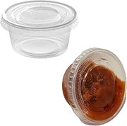 2oz Clear Plastic Disposable Portion Cups with Airtight Lids (2500 Count) - Souffle Jello Cups Snap Closure Containers for Sauces Samples Takeout Stackable & Freezer Safe