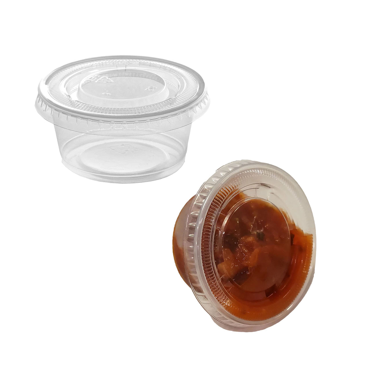 2oz Clear Plastic Disposable Portion Cups with Airtight Lids (2500 Count) - Souffle Jello Cups Snap Closure Containers for Sauces Samples Takeout Stackable & Freezer Safe by DHG