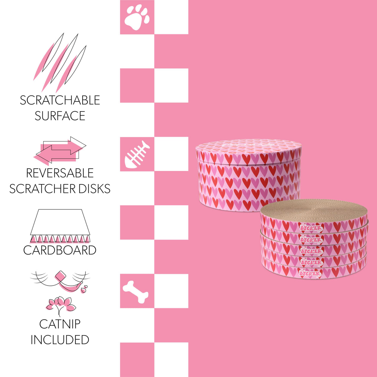 THE LICKER STORE Pink/Red / 12" / Modern;Mid-Century;Classic;Transitional;Traditional;Cottage;Casual Scratching Pads