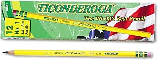 Ticonderoga 13881 Woodcase Pencil, B #1, Yellow, Dozen