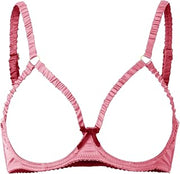 Elara Silky Bra Blue Bra Quarter Cup Design Lingerie for Special Occasions